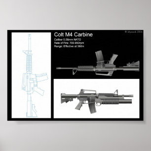 Poster Folha do Stat da carabina M4