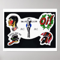 Folha Flash de Tatuagem Skinhead