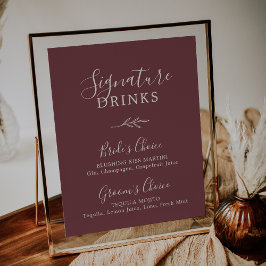 Poster Folha mínima | Bebidas De Assinatura Borgonhosas