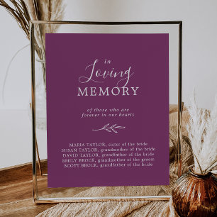 Poster Folha mínima Berry In Loving Memory Memorial