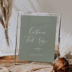 Poster Folha mínima Sage Green - Sinal de texto persona