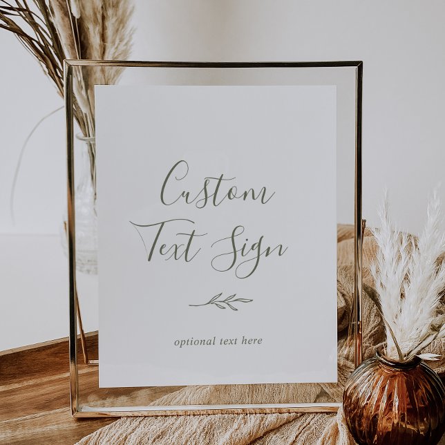 Poster Folha mínima | Símbolo de Texto Personalizado Verd (Criador carregado)