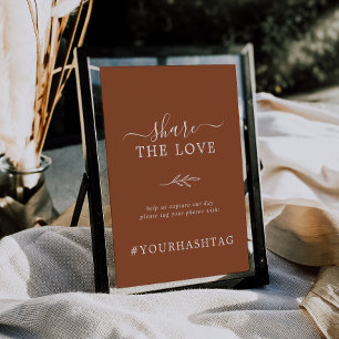 Poster Folha mínima Terracotta Partilham A Hashtag Love