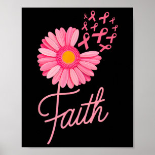 Poster Folha rosa Banheira Cintilante Flor Faith Cancer d
