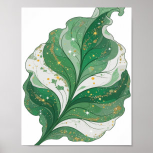 Poster Folha Verde Clássica FOLHA VERDE COM ESTRELAS E BR