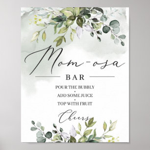 Poster Folhagem de água verde boho-mãe-bar