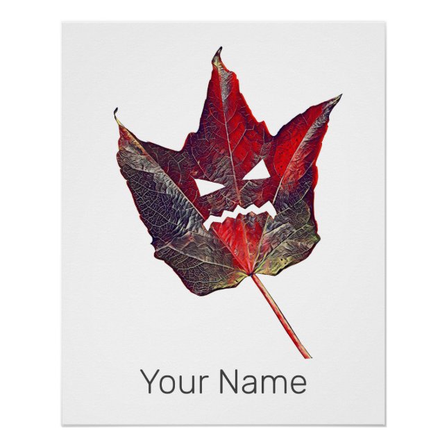 Póster Folhagem do outono de Halloween Foliage Folha de F (Frente)