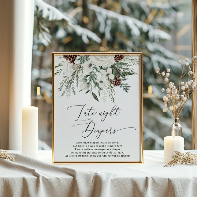 Poster Folhagem festiva de inverno Jogos noturnos tardios (Criador carregado)