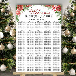 Poster Folhagem Floral de Natal 30 Assentos de Mesa