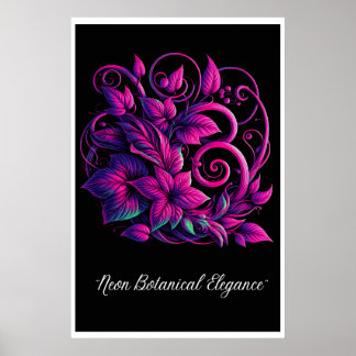 Poster Folhagem Luminosa: Um Sonho De Neon