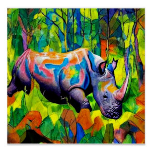 Póster Folhagem refletora do Rino