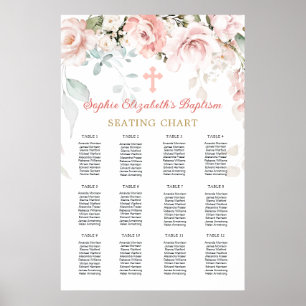 Poster Folhagem Rosa Folhagem Cruzada Batismo Gráfico Sen