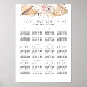 Poster Folhagem Tropical Floral - Gráfico de Assentos de