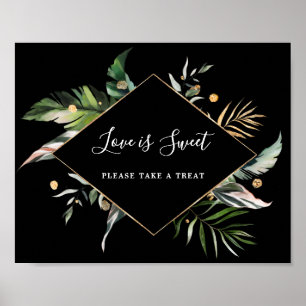 Poster Folhagem Tropical Selvagem Amor é Sinal de Deserto