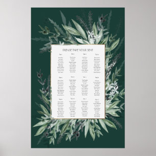 Poster Folhagem verde da vindima, GRÁFICO DE ASSENTO