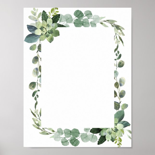 Poster Folhagem Verde Simples Eucalyptus (Frente)