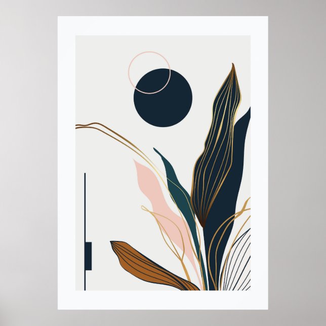 Poster Folhas abstrato (Frente)