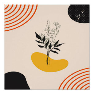 Póster Folhas abstrato Minimalistas