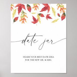 Poster Folhas caídas - ideias noturnas. Bridal de boião