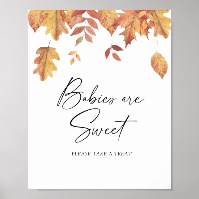 Poster Folhas caindo - bebês são doce pôster (Frente)