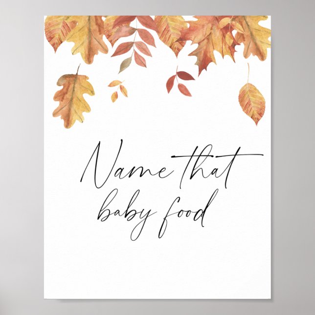 Poster Folhas caindo - nome aquele alimento para bebês (Frente)