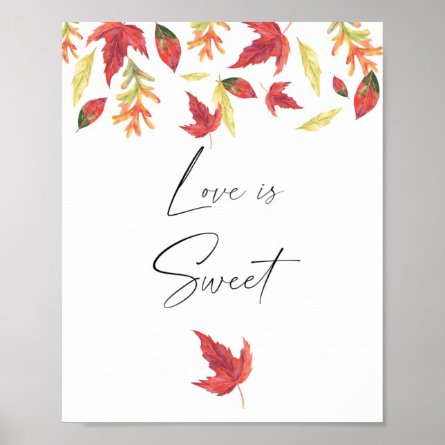Poster Folhas caindo - o amor é doce, aproveite  (Frente)