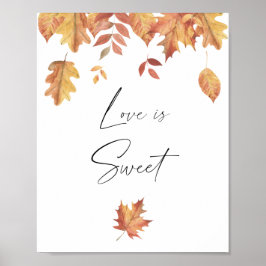 Poster Folhas caindo - o amor é doce, aproveite um agrado