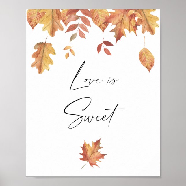 Poster Folhas caindo - o amor é doce, aproveite um agrado (Frente)