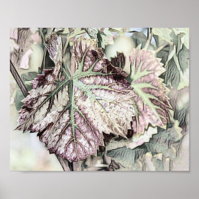 Poster Folhas Coloridas com outono colorido desenho (Frente)