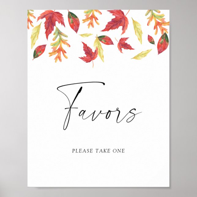 Poster Folhas coloridas de outono Favors (Frente)