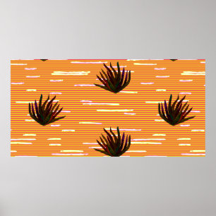 Poster Folhas coloridas, padrão sem soldadura das planta