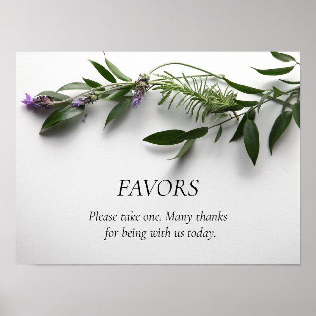 Poster Folhas com lavanda (Frente)