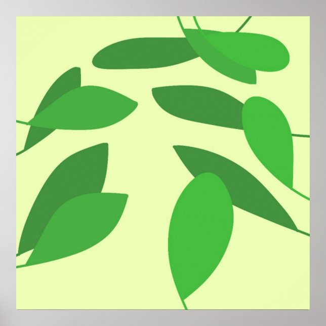 Poster folhas de abstrato (Frente)