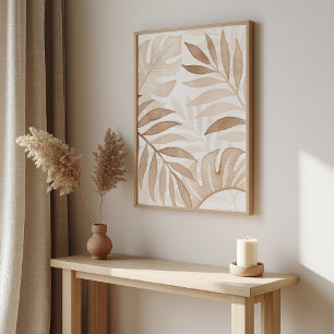 Póster Folhas de Aquarela - Poster Zen - Arte de Parede N