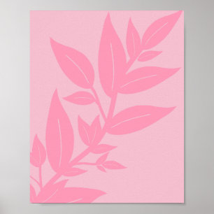 Poster Folhas de cor-de-rosa