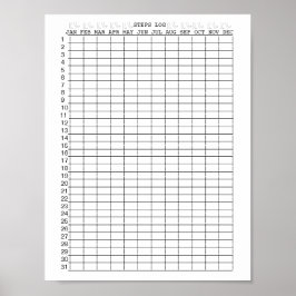 Poster Folhas de Log de Etapas para Meses do Ano