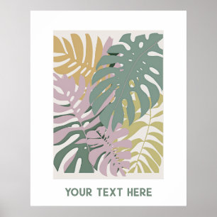 Poster Folhas de monstera do decor havaiano Personalizá