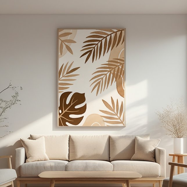Póster Folhas de Palma - Zen Poster - Neutral Wall Impres (Criador carregado)