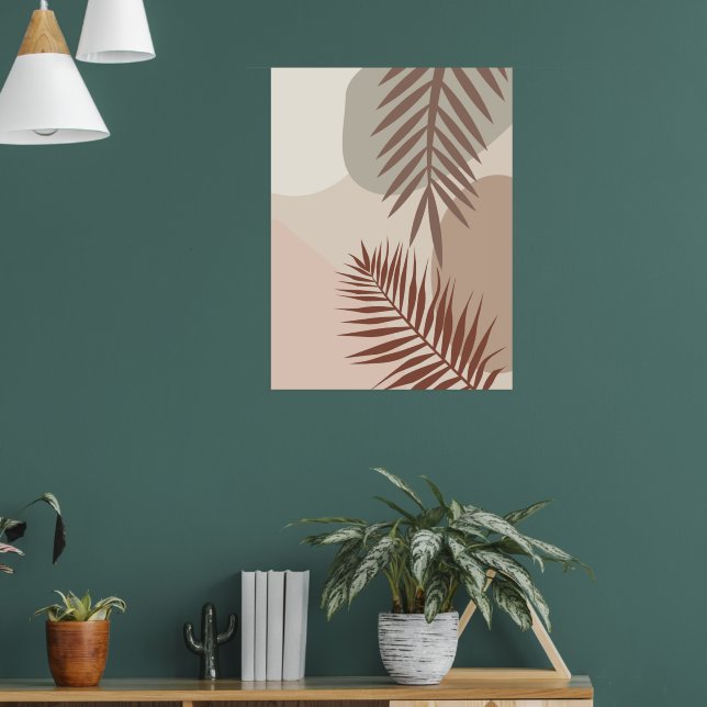 Poster Folhas de Palmeira, Arte Geométrica Abstrata Boho (Sala de Estar 1)