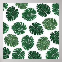 Folhas de Queijo Suíço Pintadas à Mão Tropical