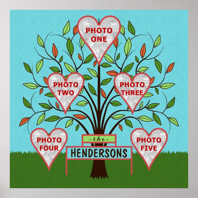 Póster Folhas de Verão de Colagem de Fotografias Personal (Frente)