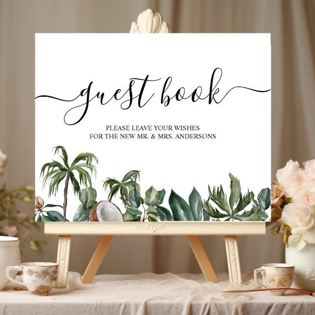 Poster Folhas de Verde Tropical de Cores Aquáticas Trende (Criador carregado)