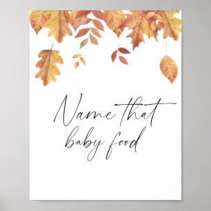 Poster Folhas em queda - dê o nome dessa comida bebê