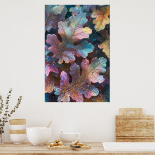 Poster Folhas Mágicas Coloridas de Outono Arte Fantasia