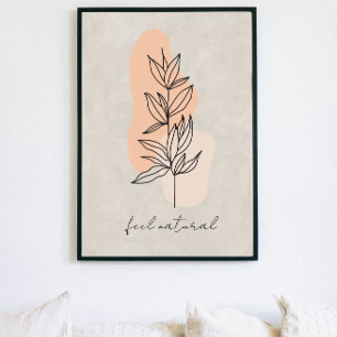 Poster folhas minimalistas abstrato