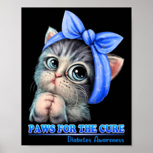 Poster Folhas Para O Gato De Consciência Da Diabetes Cura