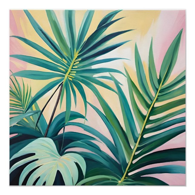 Póster Folhas tropicais (Frente)