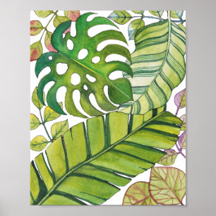 Poster Folhas Tropicais Cujas Cores De Água