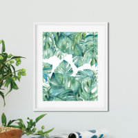 Folhas tropicais de aquarela