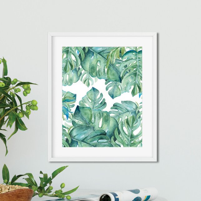 Poster Folhas tropicais de aquarela (Criador carregado)